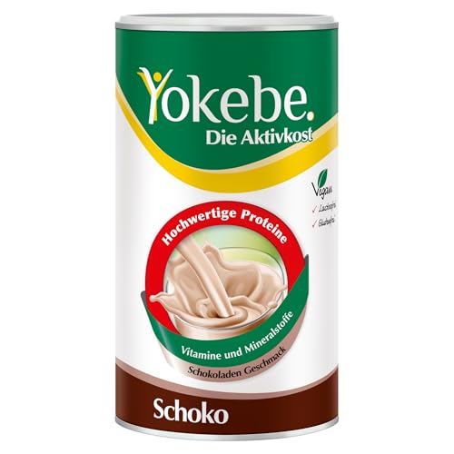 Yokebe - Die Aktivkost - Schoko – Mahlzeitersatz zur Gewichtsabnahme - glutenfrei, laktosefrei und vegan - Diät-Drink mit Proteinen - 500 g = 12 Portionen