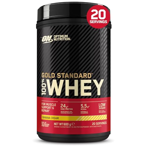 Optimum Nutrition Gold Standard 100% Whey, Proteinpulver, Geschmack Banana Cream, 600g, 20 Portionen