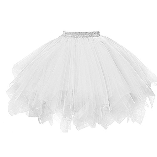Tüllrock Damen Tütü Rock 50er Ballett Petticoat Unterrock Tutu Röcke Tüll Elastische Hohe Taille Ballettrock Petticoat Tanzkleid Halloween Karneval Kostüm Retro Party Kostüme Tanzen Fancy Dress