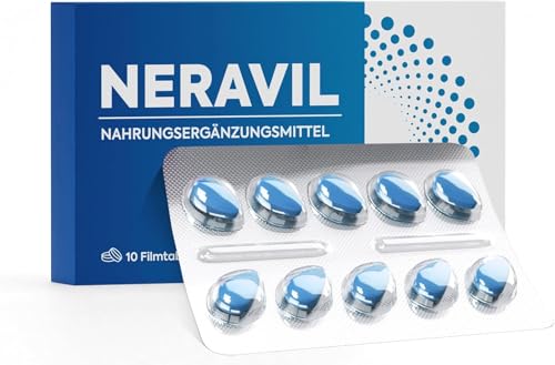 NERAVIL – Blaue Tabletten für Männer – Komplex aus Ginseng, Ashwagandha und Maca mit Tribulus, Folsäure und Selen – Unterstützung für Aktivität und Ausdauer (1)