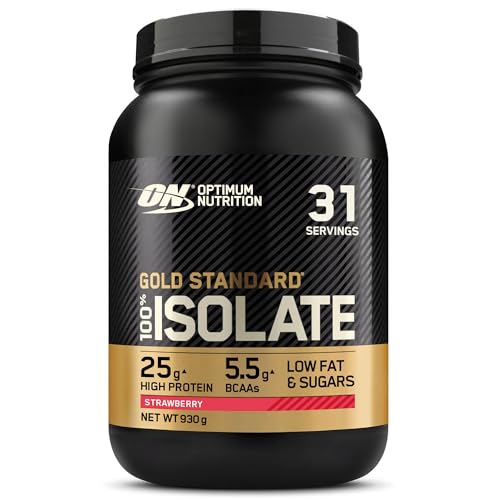 Optimum Nutrition Gold Standard 100% Whey Proteinisolat Pulver, Geschmack Strawberry, 930g, 31 Portionen