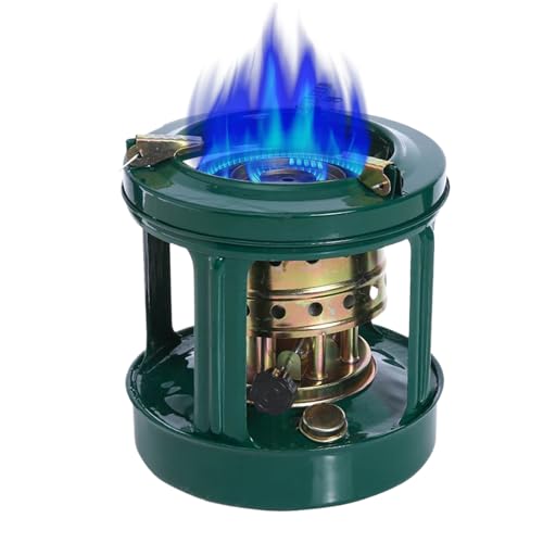 Wezalget Kerosinheizung für den Innenbereich - Heizkocher - winddichter Brenner mit 8 Baumwolldochten für Camping Wandern Kochen Picknick 2-3 Personen