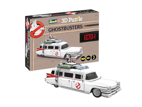 Revell 3D Puzzle Ghostbusters Ecto-1 I Offiziell Lizenziert | Authentischer Cadillac Miller-Meteor | Herausfordernd mit 120 Teilen | Ideal für Fans und Sammler | Perfekte Geschenkidee | Ab 10 Jahren