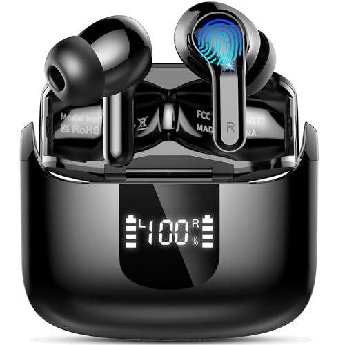 Bluetooth Kopfhörer, 50Std 2026 Kopfhörer Kabellos Bluetooth 5.4, 3D-Stereo Tiefer Bass Wireless Earbud, 4 ENC Noise Cancelling Mic, USB-C in Ear Ohrhörer, IP-X7 Wasserdicht Headphone Sport Gym Joggen