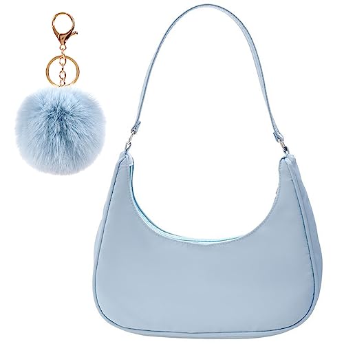 Umhängetasche Damen Handtasche, Umhängetasche Tasche, y2k Shoulder Bag, 90er Jahre Umhängetasche Damen, Handtasche Vintage für Frauen Dating Reisen Party Einkaufe (Blau)