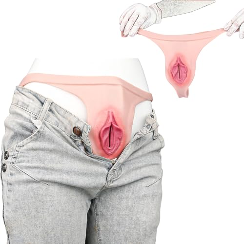 Realistischer Schamlippen Realistische Silikon-Vagina mit Einführbarem Kanal Tragbare Masturbationshose Crossdresser Drag Queen Silikon Vagina HöschenThong Briefs Einsetzbarer Hose Slip Fake Pussy