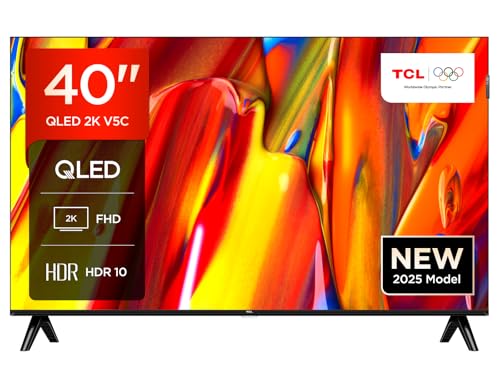 TCL 40V5C - 40“ Full HD Smart QLED Direct LED-Fernseher mit Android TV & HDR - Kompatibel mit Google Cast & Google Home, Schlankes Design