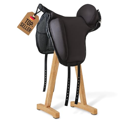 Barefoot Ride-On-Pad Physio Support schwarz – Rutschfestes Sattelpad – Halt gebende und rahmende Pauschen – pferdefreundliche Polsterung – Perfekt für Reiten ohne Sattel - Größe S