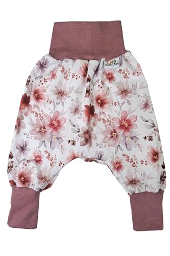 Fuchs & Kiwi Pumphose Baby Kleidung für Jungen & Mädchen - Handmade: Mode für Baby in Berlin, Öko-Tex, Hautfreundlich - Kinder Jogginghose für Jede Jahreszeit (Blumenmeer, 50-62)