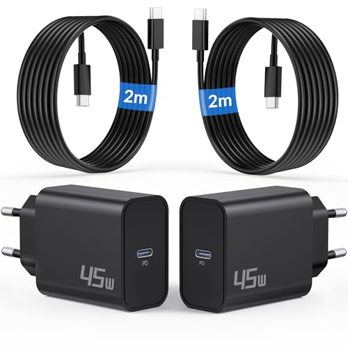 45W Ladegerät USB C Schnellladekabel für Samsung Galaxy S25 Ultra S24 S23 S22 S26 FE 5G A56 A55 A54 A36 A16, Note, Tab S8 S9, Ladekabel Super Fast Charger Schnelladegerät mit 2M Typ C Kabel, 2-Pack