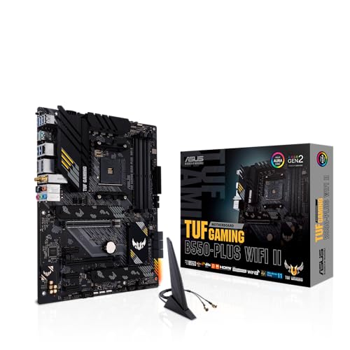 ASUS TUF Gaming B550-PLUS WiFi II Mainboard Sockel Ryzen AM4 (AMD B550, ATX, PCIe 4.0, DUal M.2, WiFi6, SATA 6Gbit/s, Thunderbolt 3 Header, Aura Sync)