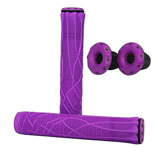 Ethic DTC Stunt-Scooter BMX Dirt Griffe flangeless Soft Lang + Fantic26 Sticker (Lila)
