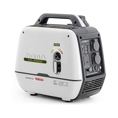 ATIMA Inverter Stromerzeuger, 2100W Stromgenerator Benzin, Yamaha MZ80 Motor mit mit USB und 230V Steckdosen, Superleise, Notstromaggregat Backup Stromausfälle für Camping Wohnwagen Garage Baustelle