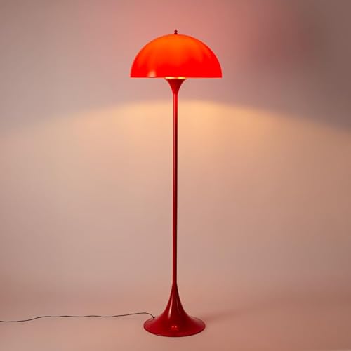 B·LED BARCELONA LED Stehlampe Design PALM mit 3 x E27 für Wohnzimmer, Schlafzimmer und Leseecke, Modern nordisch, geschwungene Linien, anpassbares Licht, stabile Basis, Rote