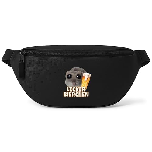 Lecker Bierchen - Bauchtasche - Bauchtasche | Malle | Party | Urlaub | lustige Sprüche | Festival | Umhängetasche | Schwarz