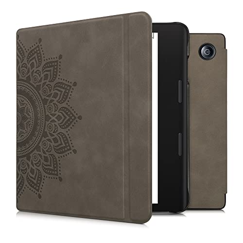 kwmobile Hülle kompatibel mit Tolino Epos 3 Hülle - Kunstleder Cover - Aufgehende Sonne Grau