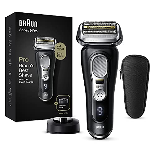 Braun Series 9 Pro Premium Rasierer Herren, Scherkopf, Elektrorasierer & Trimmer, 60 Min. Akkulaufzeit, 1-, 3-, 7-Tage-Bart, 9410s, schwarz