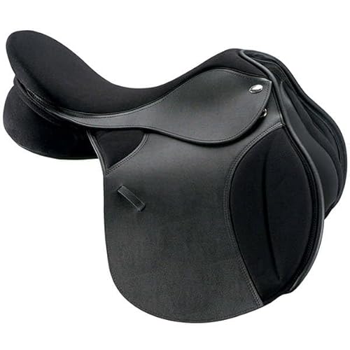 EQUIGEAR Professionell gefertigter Premium-Springsattel aus Leder für Pferde – Allzweck-Reitsattel mit Stabiler Sitzposition und kontrolliertem Reitgefühl (16 inches)