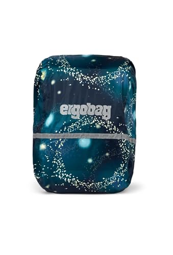 ergobag Regenschutz für Schulranzen und Rucksack, wasserdicht, mit Reflektoren und Gummizug