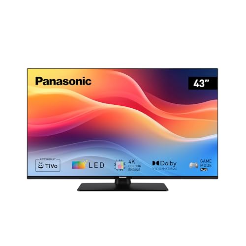 Panasonic TB-43W61AEZ, W61 Serie, 43 Zoll, 4K Ultra HD LED Smart TV, 2025, TiVo, Dolby Vision & Atmos, Game Mode Plus, Alexa & Google Sprachsteuerung, Schwarz