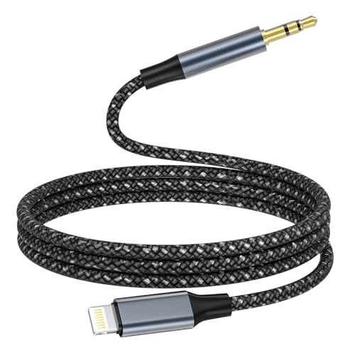 Aux Kabel iPhone [MFi Zertifiziert] Aux Lightning Kabel 1M, Stereo Lightning auf Klinke 3.5mm Audiokabel Kopfhörer Adapter Kompatibel Mit iPhone 14/14 Pro/13/13 Pro Max/12 Pro Max/11/X/XR/E/8/7,iPad