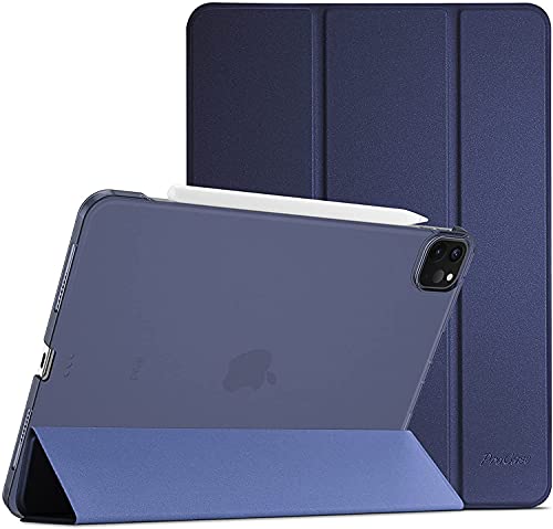 ProCase Hülle für iPad Pro 11 Zoll 2022/2021/2020 (4/3/2 Generation), Dreifach Falt Klapp Schutzhülle, Ultra Dünn Leicht Ständer Schale Smart Case Cover -Navy