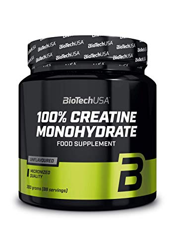 BioTechUSA 100% Creatine Monohydrate Pharmazeutisch reines Creatin-Monohydrat-Pulver, Glutenfrei, ohne Geschmack, 300 g