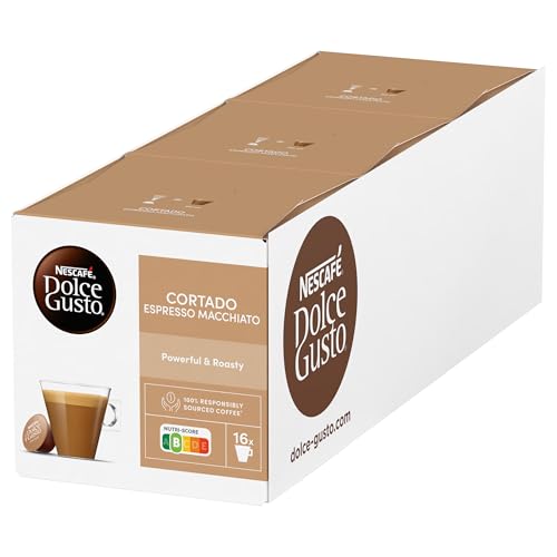 NESCAFÉ DOLCE GUSTO Cortado Espresso Macchiato Kaffeekapseln 3er Pack (3 x 16 Kapseln)