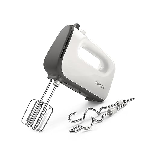Philips Domestic Appliances HR3741/00 Handmixer, 450 W, 5 Geschwindigkeiten plus Turbo ,‎21.41 x 20.8 x 11.4 cm, weiß/schwarz