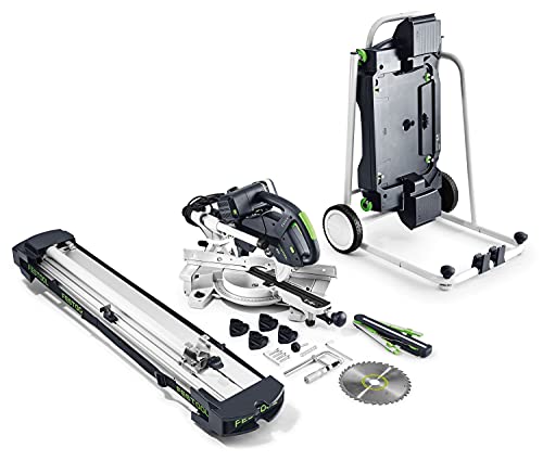 Festool Kapp-Zugsäge KS 60 E-UG-Set/XL KAPEX (mit Kreissägeblatt WOOD UNIVERSAL, Schraubzwinge, LED-Schlaglicht, Winkelschmiege, Erhöhung, Innensechskantschlüssel, Untergestell, Kappanschlag)