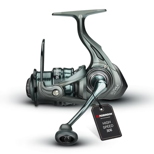 Robinson Angelrolle - High Speed Getriebe - Übersetzung 6.2:1 - Frontbremse – Graphitzweitspule - Duraluminium-Spule - 6 Kugellager - Suzuka HS (3000)