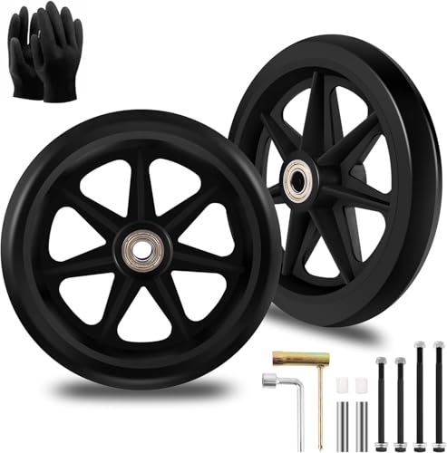 2 Stück 150mm Solide Ersatzräder - Umweltfreundliches Gummimaterial,Verschleißfeste PU-Reifen - Easy to Install, Compatible with Most Models(Expand)