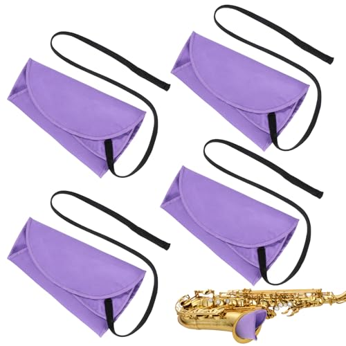 4 Stück Saxophon Reinigungstuch Klarinette Reinigungs Set Querflöte Klarinetten-Wischer Für Innenrohr Flöte Swab Cloth A-Förmiges Design Reinigungsset Tuch Für Klarinette Piccoloflöte Saxophon