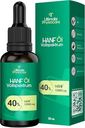 ULTIMATE PHYSIOCARE 40% | 30 ml | 12.000 mg | Mit Kokosnuss-MCT | 800 Tropfen | Natürlich & Vegan