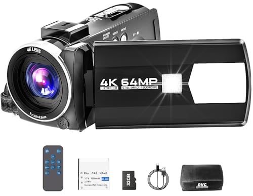 FIREFOTO Videokamera 4K 64MP Camcorder für YouTube, Video Kamera 18X Digitalzoom 3,0