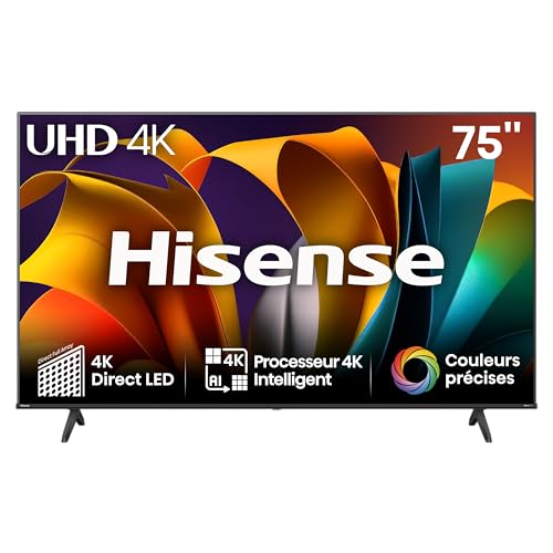 Hisense Smart TV 75 Zoll 75A6N 4K UHD, Dolby Vision, HDR, VIDAA mit YouTube, Netflix, Disney+, Canal + (Modell 2024)
