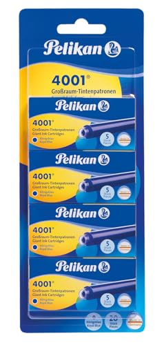 Pelikan Großraum-Tintenpatronen 4001 Tinte Königsblau, 20 Stück