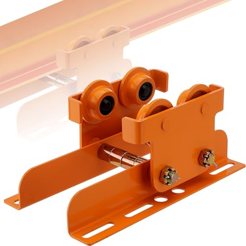 TRUCFUSION Manueller Wagen 1000 kg, 1 Tonne für PA600 PA800 PA1000 Elektroheber, I-Beam Trolley mit Doppelrädern, verstellbare Breite 7 - 12 cm