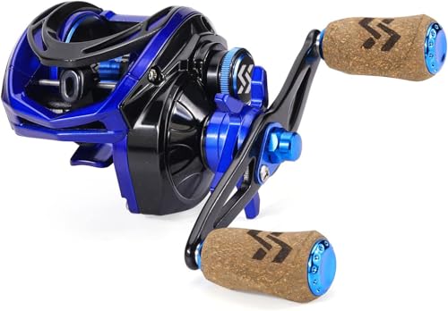 Yun Nong Baitcast-Angelrolle mit Magnetbremse, 7,3:1 Hochgeschwindigkeitsübersetzung für Karpfen-/Grob-/Posenangeln, mit ergonomischem Griff-Design