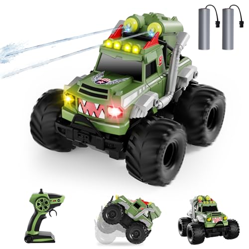 Dysaim Monstertruck Ferngesteuert, Amphibienfahrzeug Ferngesteuertes Auto Offroad, 2,4 Ghz RC Auto mit Fernbedienung Drift Car Monster Jam, RC Buggy Kinder Spielzeug Ferngesteuertes Auto Ab 6-12 Jahre