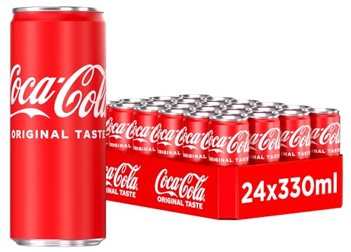 Coca-Cola Classic - prickelndes Erfrischungsgetränk mit unverwechselbarem Coke-Geschmack - koffeinhaltiger Softdrink in Einweg Dosen (24 x 330 ml)