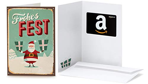 Amazon.de Geschenkkarte in Grußkarte (Retro Weihnachtsmann)