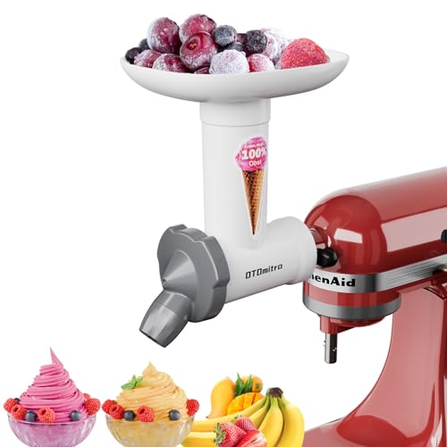 OTOmitra Eismaschine Aufsatz für Kitchenaid Standmixer, Fruchteismaschine Aufsatz BPA-freien, lebensmittelechten Materialien, Softeismaschine Aufsatz, milchfreies Eismaschine