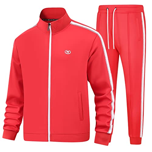 W JIANWANG Herren Jogginganzug Trainingsanzug Sportanzug Fußball Sporthose für Gym Tracksuit Atmungsaktiv Hausanzug JW-3605-M