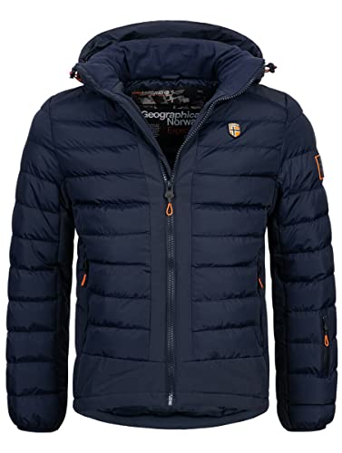 Geographical Norway Winter Jacke Parka Steppjacke Kapuze Kapuzenjacke Parka Outdoor Stepp FvS Production H-H, Farbe:Navy, Größe:M