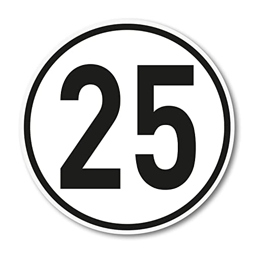 iSecur 25 km/h Aufkleber rund 10 cm - Geschwindigkeitsaufkleber UV- und witterungsbeständig, waschanlagengeeignet, permanent haftend I kfz030