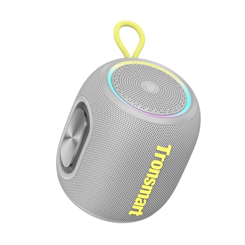 Tronsmart T8 Mini-Lautsprecher, tragbar, Bluetooth, leistungsstark, 16 W, IPX7, wasserdicht, 20 Stunden Lebensdauer, Stereoanschluss, SD/AUX-kompatibel, ideal für Partys, Reisen und Outdoor, Grau