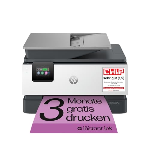 HP OfficeJet Pro 9120e Multifunktionsdrucker, 3 Monate gratis drucken mit HP Instant Ink inklusive, HP+, Drucker, Scanner, Kopierer, Fax, WLAN, LAN, Duplex, Airprint, Grau-Weiß