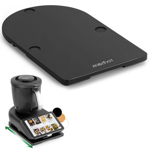 ANBOXIT Gleitbrett TM7 für Thermomix, Brett für Thermomix mit Rollen, Leicht Gleitendes Bambus Rollbrett/Slider - Schwarz