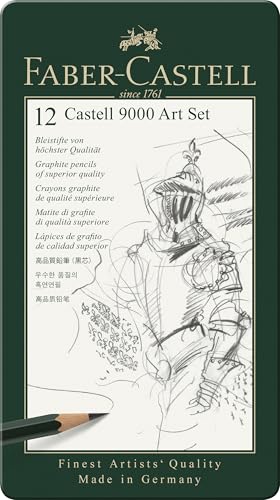 Faber-Castell 119065 - Bleistift CASTELL 9000, 12er Art Set, Inhalt: 8B - 2H